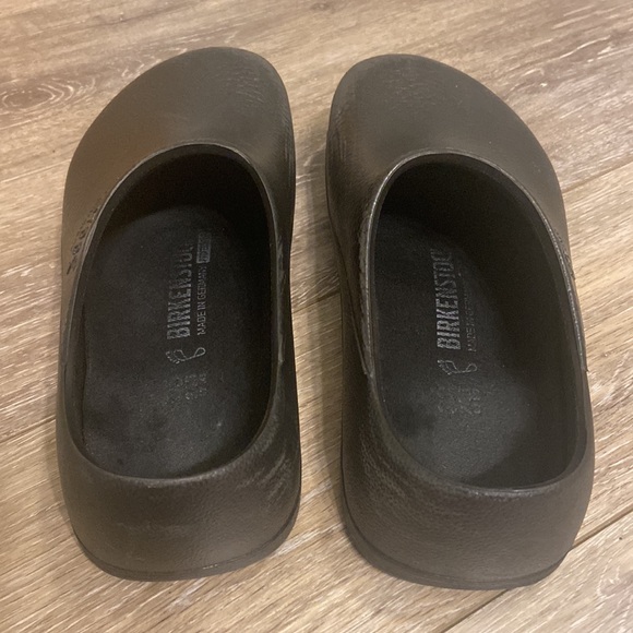 BIRKENSTOCK PROFI BIRKI POLYURETHANE BLACK CLOG SHOES WOMENS SZ 7 MENS SZ 5 - Picture 3 of 14